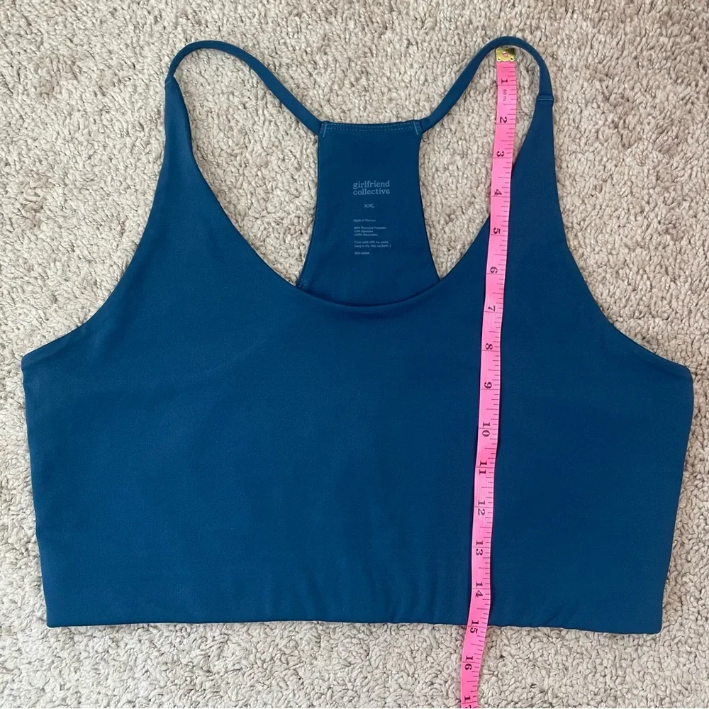 Girlfriend Collective Cleo Bra and High-Rise Leggings Set Size XXL Blue Green - Picture 15 of 16